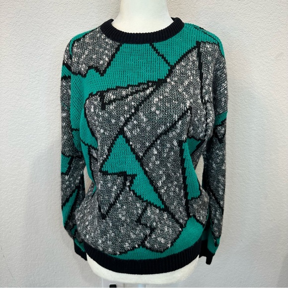 Vintage Sam & Max Abstract Green Sweater - Picture 9 of 10